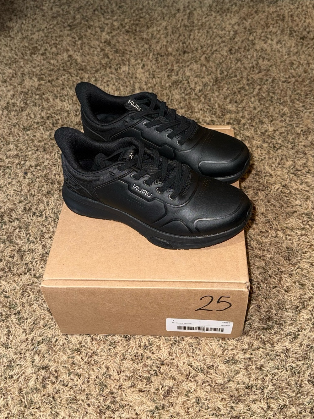 KURU Women's Black Athletic Lace-Up Sneakers